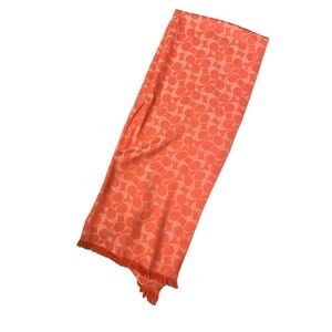 Coach pink coral signature scarf